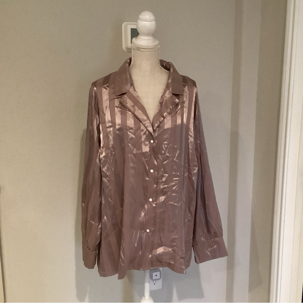 SHEIN Metallic Mauve Blouse